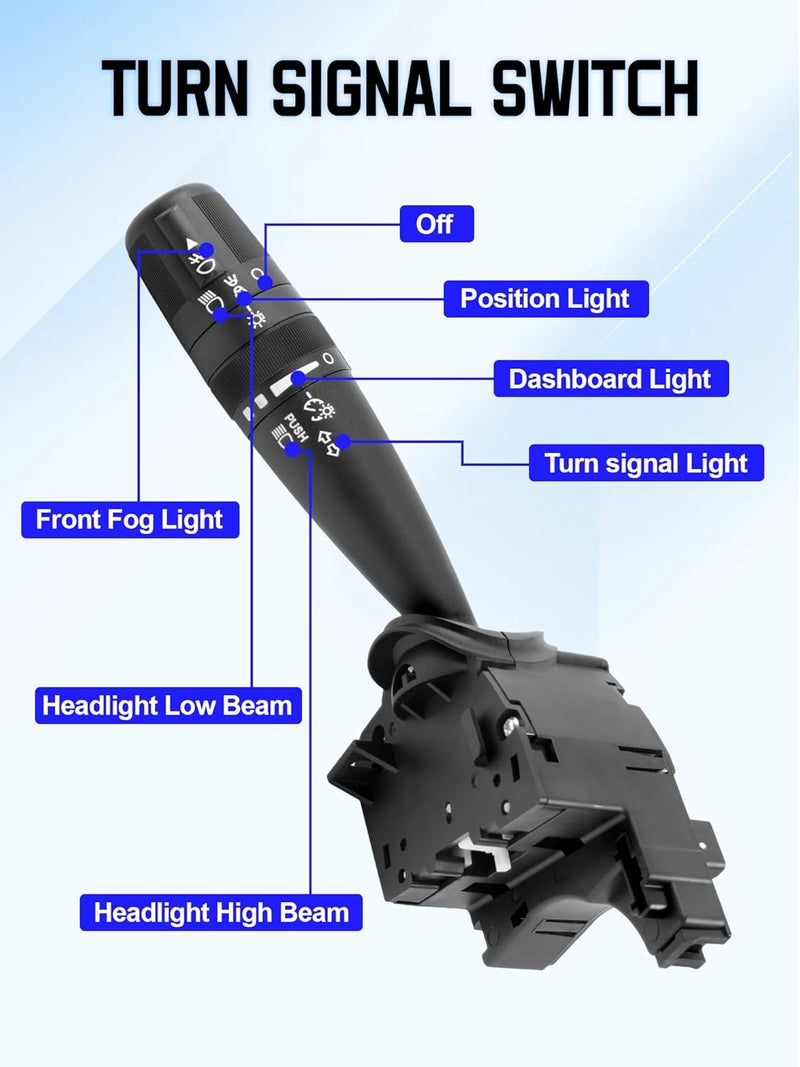 Reeauto Turn Signal Switch Compatible with JK MK KK XK WK- Replaces CBS1703 Wrangler Compass Patriot Multifunction Switch with Fog Light Headlight Dimmer - Image 3